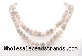 GMN8003 18 - 36 inches 8mm, 10mm grey banded agate 54, 108 beads mala necklaces