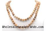 GMN8033 18 - 36 inches 8mm, 10mm picture jasper 54, 108 beads mala necklaces