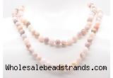 GMN8037 18 - 36 inches 8mm, 10mm natural pink opal 54, 108 beads mala necklaces