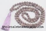 GMN813 Hand-knotted 8mm, 10mm lepidolite 108 beads mala necklace with tassel