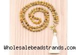 GMN8208 18 - 36 inches 8mm golden tiger eye 54, 108 beads mala necklace with tassel