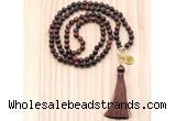 GMN8210 18 - 36 inches 8mm red tiger eye 54, 108 beads mala necklace with tassel