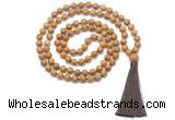 GMN8418 8mm, 10mm wooden jasper 27, 54, 108 beads mala necklace with tassel