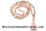 GMN8472 8mm, 10mm rainbow moonstone 27, 54, 108 beads mala necklace with tassel