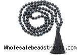 GMN8481 8mm, 10mm grade AA blue tiger eye 27, 54, 108 beads mala necklace with tassel