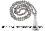 GMN8531 8mm, 10mm labradorite 27, 54, 108 beads mala necklace with tassel