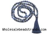 GMN8535 8mm, 10mm dumortierite 27, 54, 108 beads mala necklace with tassel