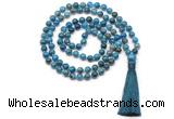 GMN8541 8mm, 10mm apatite 27, 54, 108 beads mala necklace with tassel