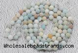 GMN923 Hand-knotted 8mm, 10mm matte amazonite 108 beads mala necklaces