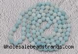 GMN924 Hand-knotted 8mm, 10mm matte amazonite 108 beads mala necklaces