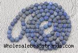 GMN926 Hand-knotted 8mm, 10mm matte lapis lazuli 108 beads mala necklaces