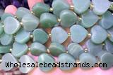 HEAR31 15 inches 16mm – 17mm heart green aventurine beads