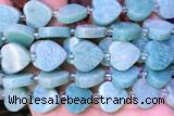 HEAR32 15 inches 16mm – 17mm heart amazonite gemstone beads