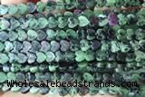 HEAR59 15 inches 6mm heart ruby zoisite gemstone beads