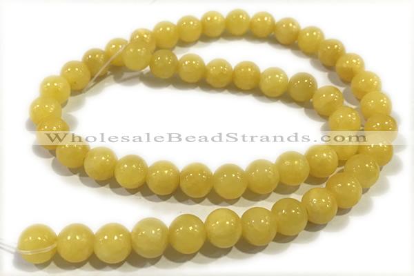 JADE195 15 inches 6mm round honey jade gemstone beads