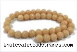 JADE224 15 inches 4mm round honey jade gemstone beads