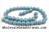 JADE454 15 inches 4mm round silvery jade gemstone beads