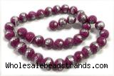 JADE459 15 inches 4mm round silvery jade gemstone beads