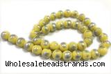 JADE469 15 inches 4mm round silvery jade gemstone beads