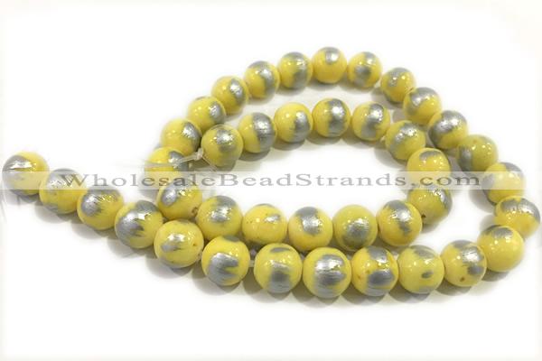 JADE470 15 inches 6mm round silvery jade gemstone beads