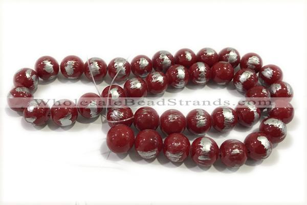 JADE514 15 inches 4mm round silvery jade gemstone beads