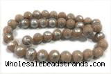 JADE524 15 inches 4mm round silvery jade gemstone beads