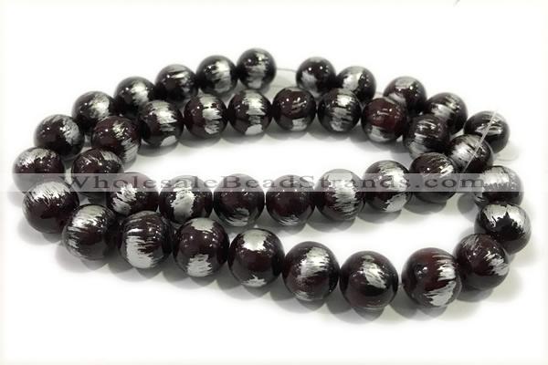 JADE539 15 inches 4mm round silvery jade gemstone beads