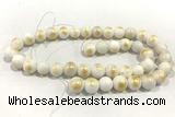 JADE565 15 inches 6mm round golden jade gemstone beads