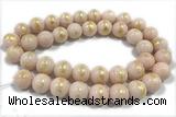 JADE570 15 inches 6mm round golden jade gemstone beads