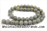 JADE579 15 inches 4mm round golden jade gemstone beads