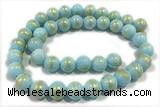 JADE584 15 inches 4mm round golden jade gemstone beads