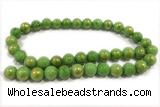 JADE595 15 inches 6mm round golden jade gemstone beads