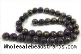 JADE615 15 inches 6mm round golden jade gemstone beads