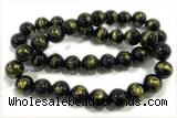 JADE624 15 inches 4mm round golden jade gemstone beads