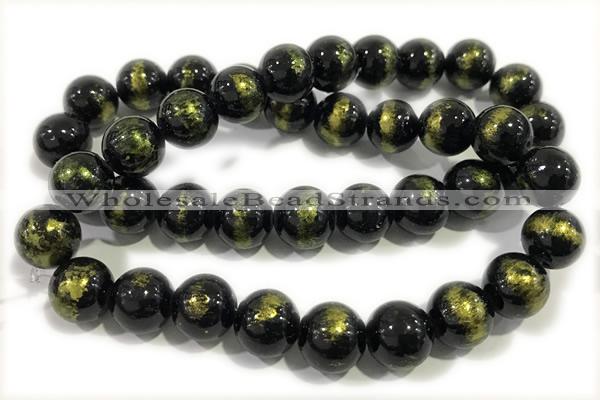 JADE626 15 inches 8mm round golden jade gemstone beads