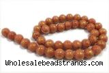 JADE635 15 inches 6mm round golden jade gemstone beads