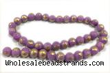 JADE649 15 inches 4mm round golden jade gemstone beads