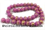 JADE655 15 inches 6mm round golden jade gemstone beads