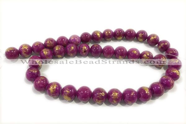 JADE663 15 inches 12mm round golden jade gemstone beads