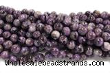 KUNZ14 15 inches 10mm round Peru dye purple lepidolite beads