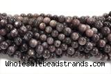 KUNZ16 15 inches 8mm~9mm round natural Brazilian lepidolite beads