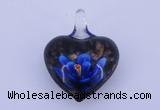 LP01 16*30*38mm heart inner flower lampwork glass pendants