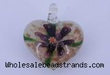 LP10 16*32*38mm heart inner flower lampwork glass pendants