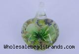 LP18 18*30*40mm heart inner flower lampwork glass pendants