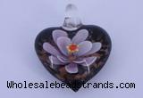 LP28 16*31*35mm heart inner flower lampwork glass pendants