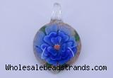 LP35 14*30*45mm heart inner flower lampwork glass pendants