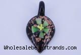 LP83 12*30*57mm leaf inner flower lampwork glass pendants