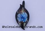 LP84 13*26*58mm leaf inner flower lampwork glass pendants