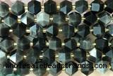 MIXE100 15 inches 10mm faceted golden obsidian gemstone beads