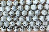 MIXE104 15 inches 10mm faceted sesame jasper gemstone beads